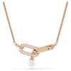 Constella Pendant Crystal Pearl, Round Cut, White, Rose Gold-Tone Plated