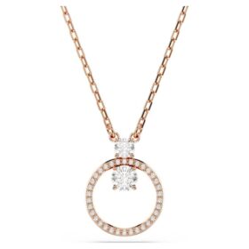 Constella Pendant Pavé, Round Cut, White, Rose Gold-Tone Plated Constella Pendant Pavé, Round Cut, White, Rose Gold-Tone Plated