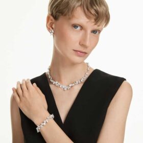 Constella Set Mixed Cuts, White, Rhodium Plated