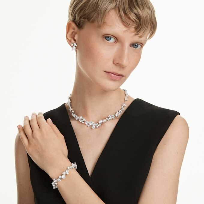 Constella Set Mixed Cuts, White, Rhodium Plated Constella Set Mixed Cuts, White, Rhodium Plated