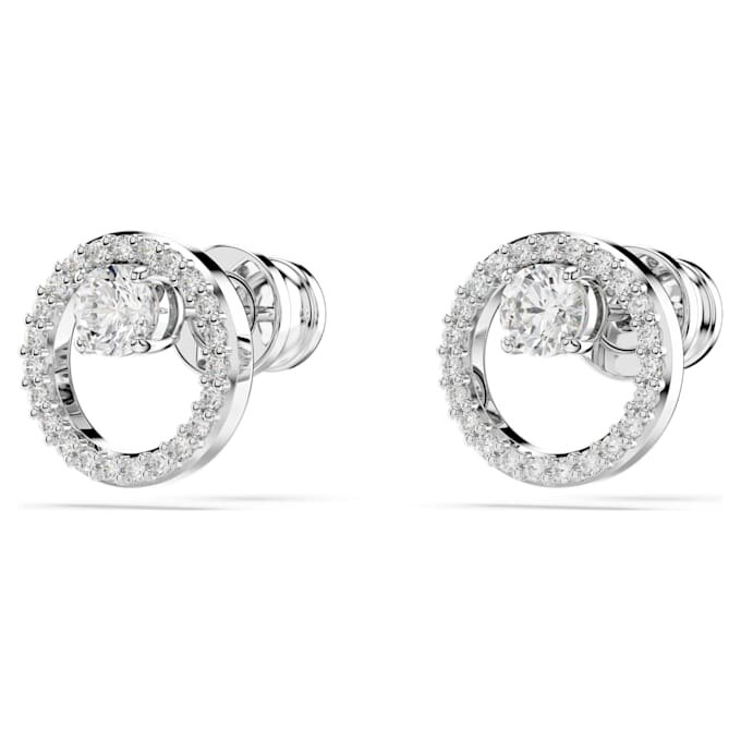 Constella Stud Earrings Round Cut, White, Rhodium Plated Constella Stud Earrings Round Cut, White, Rhodium Plated