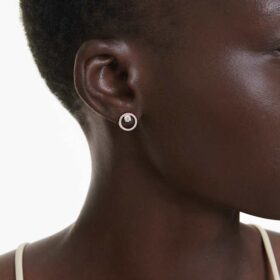 Constella Stud Earrings Round Cut, White, Rose Gold-Tone Plated