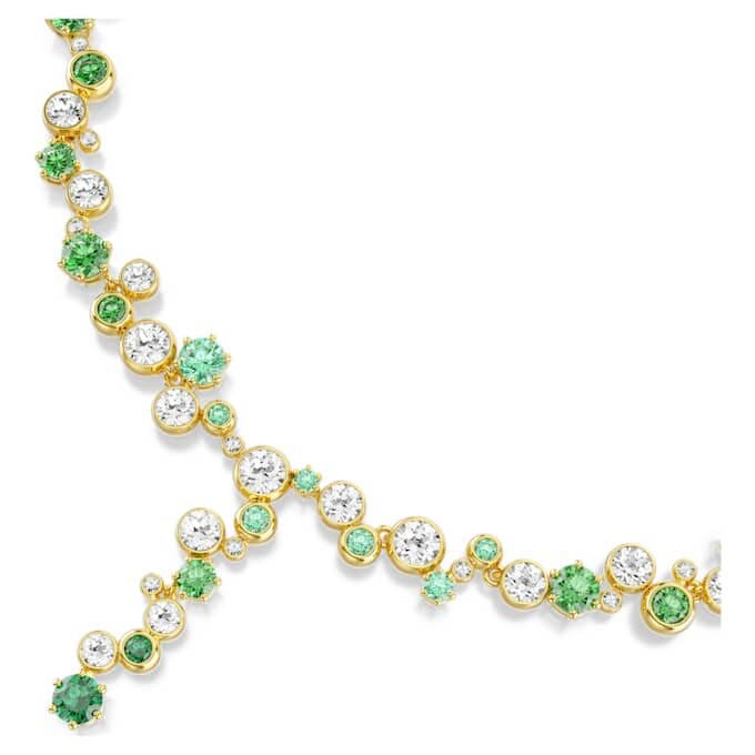 Constella Y Necklace Mixed Cuts, Green, Gold-Tone Plated Constella Y Necklace Mixed Cuts, Green, Gold-Tone Plated