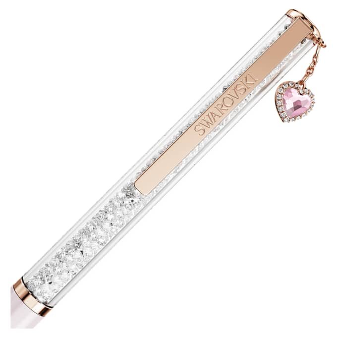 Crystalline Ballpoint Pen Heart, Pink, Pink Lacquered, Rose Gold-Tone Plated Crystalline Ballpoint Pen Heart, Pink, Pink Lacquered, Rose Gold-Tone Plated