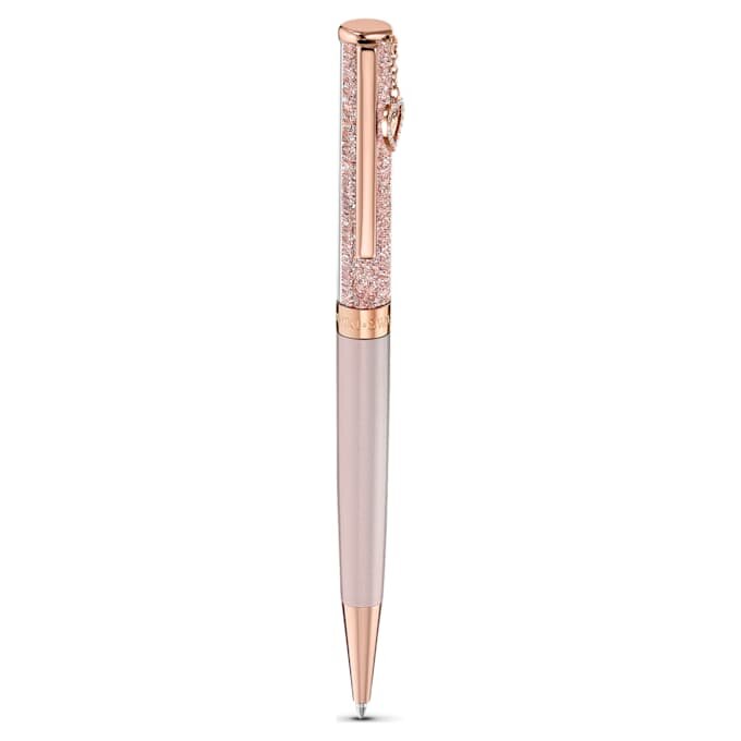 Crystalline Ballpoint Pen Heart, Rose Gold Tone, Pink Lacquered, Rose Gold-Tone Plated Crystalline Ballpoint Pen Heart, Rose Gold Tone, Pink Lacquered, Rose Gold-Tone Plated