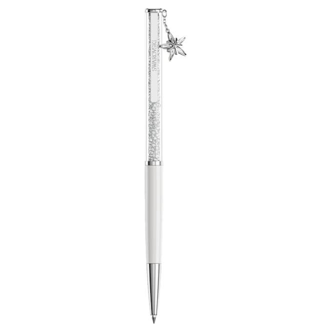 Crystalline Ballpoint Pen White, White Lacquered, Chrome Plated Crystalline Ballpoint Pen White, White Lacquered, Chrome Plated