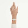 Crystalline Bangle Watch Swiss Made, Metal Bracelet, White, Rose Gold-Tone Finish Crystalline Bangle Watch Swiss Made, Metal Bracelet, White, Rose Gold-Tone Finish
