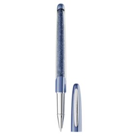 Crystalline Rollerball Pen Blue, Chrome Plated