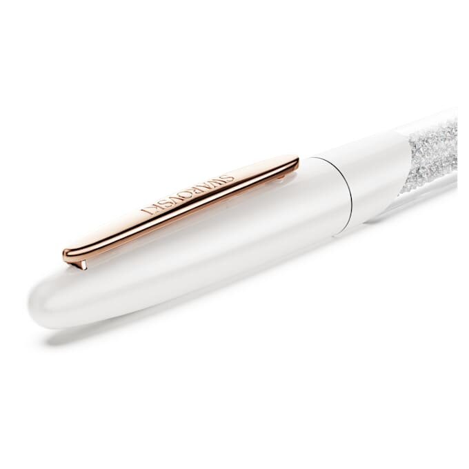 Crystalline Rollerball Pen White, Rose Gold-Tone Plated Crystalline Rollerball Pen White, Rose Gold-Tone Plated