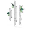 Dellium Brooch Bamboo, Green, Rhodium Plated