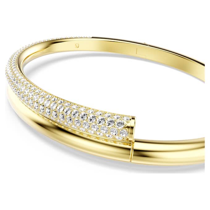 Dextera Bangle Magnetic Closure, White, Gold-Tone Plated Dextera Bangle Magnetic Closure, White, Gold-Tone Plated
