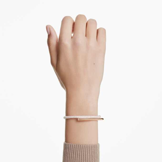 Dextera Bangle Magnetic Closure, White, Rose Gold-Tone Plated Dextera Bangle Magnetic Closure, White, Rose Gold-Tone Plated