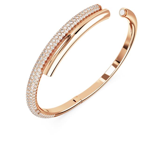 Dextera Bangle Magnetic Closure, White, Rose Gold-Tone Plated Dextera Bangle Magnetic Closure, White, Rose Gold-Tone Plated