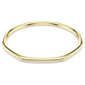 Dextera Bangle Octagon Shape, Round Cut, White, Gold-Tone Plated