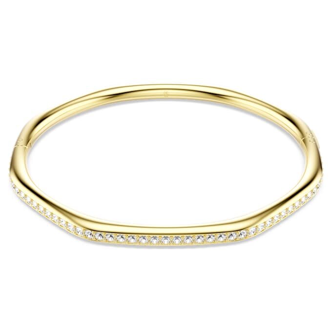 Dextera Bangle Octagon Shape, Round Cut, White, Gold-Tone Plated Dextera Bangle Octagon Shape, Round Cut, White, Gold-Tone Plated
