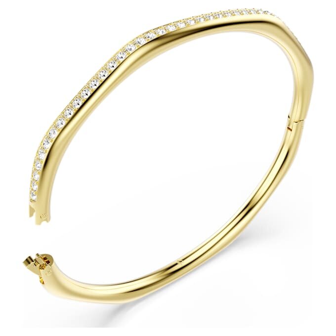 Dextera Bangle Octagon Shape, Round Cut, White, Gold-Tone Plated Dextera Bangle Octagon Shape, Round Cut, White, Gold-Tone Plated