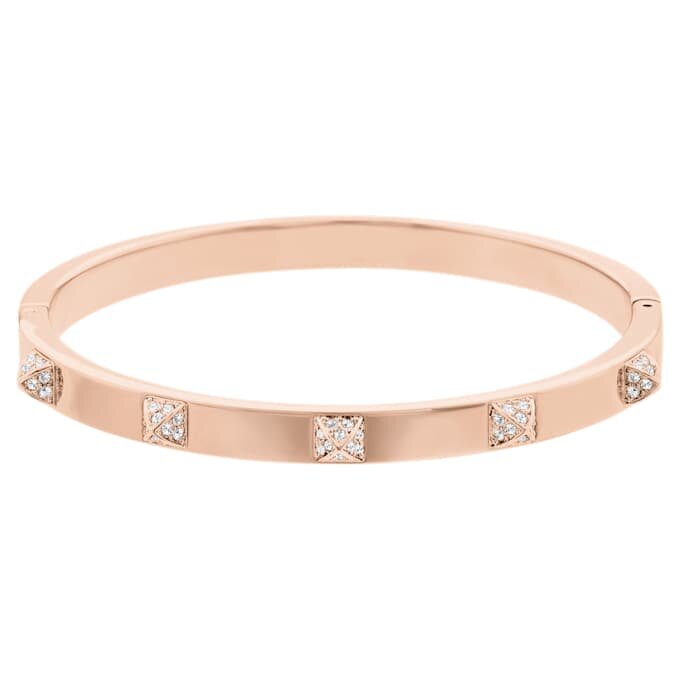Dextera Bangle Pavé, White, Rose Gold-Tone Plated Dextera Bangle Pavé, White, Rose Gold-Tone Plated