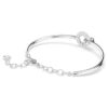 Dextera Bangle Round Cut, White, Rhodium Plated