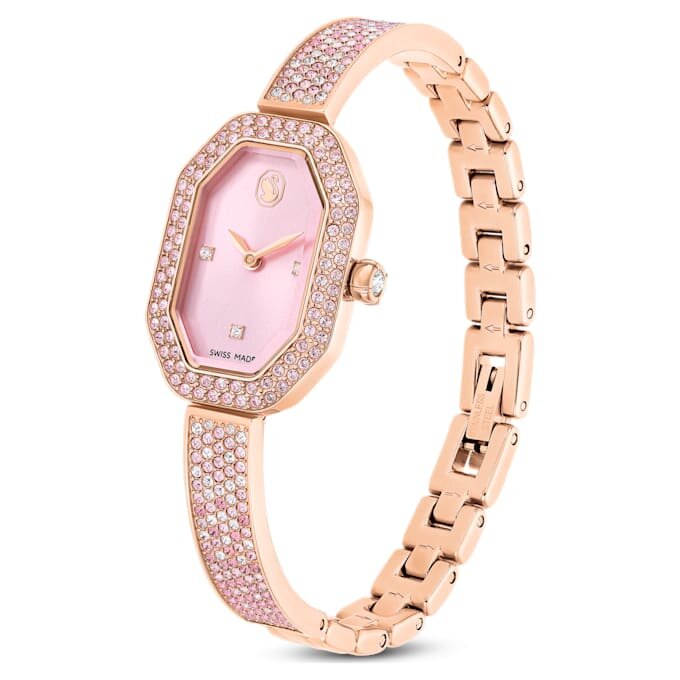 Dextera Bangle Watch Swiss Made, Metal Bracelet, Pink, Rose Gold-Tone Plated Dextera Bangle Watch Swiss Made, Metal Bracelet, Pink, Rose Gold-Tone Plated