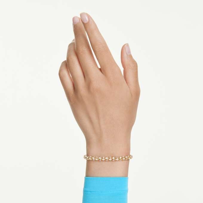 Dextera Bracelet Round Cut, White, Gold-Tone Finish Dextera Bracelet Round Cut, White, Gold-Tone Finish