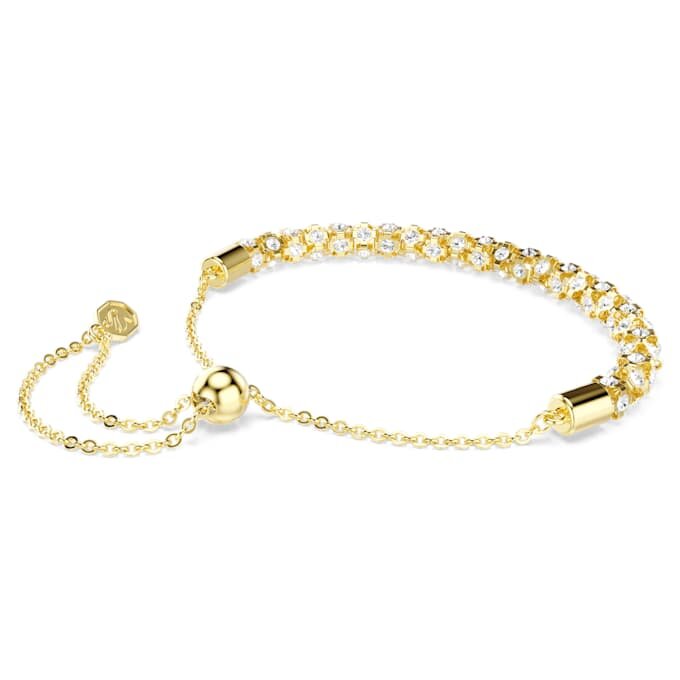 Dextera Bracelet Round Cut, White, Gold-Tone Finish Dextera Bracelet Round Cut, White, Gold-Tone Finish