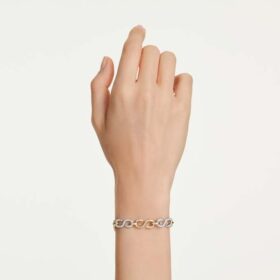 Dextera Bracelet Round Cut, White, Mixed Metal Finish Dextera Bracelet Round Cut, White, Mixed Metal Finish