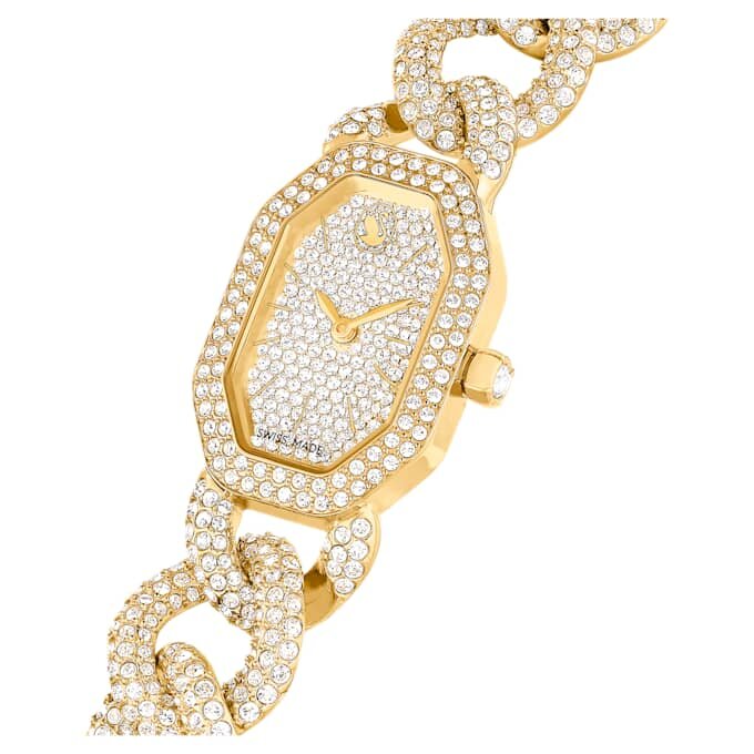 Dextera Chain Watch Swiss Made, Crystal Bracelet, Gold Tone, Gold-Tone Finish Dextera Chain Watch Swiss Made, Crystal Bracelet, Gold Tone, Gold-Tone Finish