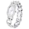 Dextera Chain Watch Swiss Made, Crystal Bracelet, Silver Tone, Stainless Steel
