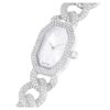 Dextera Chain Watch Swiss Made, Crystal Bracelet, Silver Tone, Stainless Steel