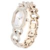 Dextera Chain Watch Swiss Made, Crystal Bracelet, White, Champagne Gold-Tone Finish