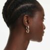 Dextera Earrings Round Cut, White, Mixed Metal Finish
