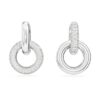 Dextera Hoop Earrings Asymmetrical Design, Interlocking Loop, White, Rhodium Plated Dextera Hoop Earrings Asymmetrical Design, Interlocking Loop, White, Rhodium Plated