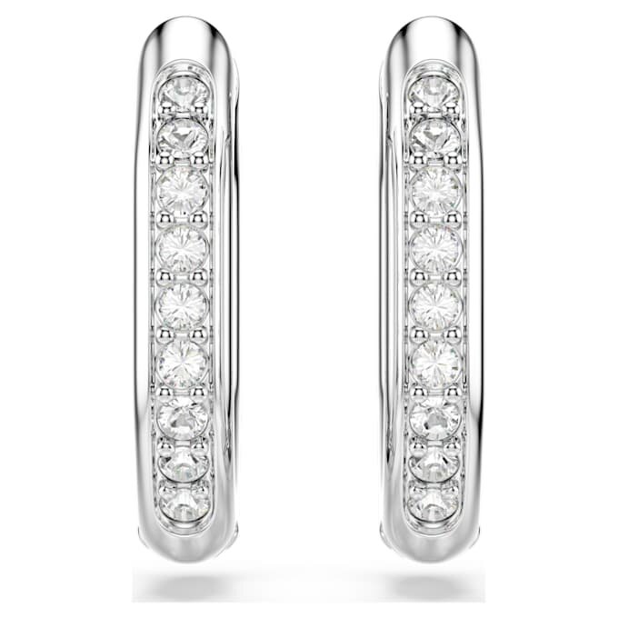 Dextera Hoop Earrings Octagon Shape, Round Cut, Small, White, Rhodium Plated Dextera Hoop Earrings Octagon Shape, Round Cut, Small, White, Rhodium Plated
