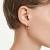 Dextera Hoop Earrings Octagon Shape, Round Cut, Small, White, Rose Gold-Tone Plated Dextera Hoop Earrings Octagon Shape, Round Cut, Small, White, Rose Gold-Tone Plated