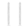 Dextera Hoop Earrings Pavé, Large, White, Rhodium Plated Dextera Hoop Earrings Pavé, Large, White, Rhodium Plated