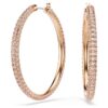 Dextera Hoop Earrings Pavé, Large, White, Rose Gold-Tone Plated Dextera Hoop Earrings Pavé, Large, White, Rose Gold-Tone Plated