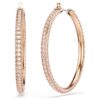 Dextera Hoop Earrings Pavé, Large, White, Rose Gold-Tone Plated Dextera Hoop Earrings Pavé, Large, White, Rose Gold-Tone Plated