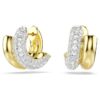 Dextera Hoop Earrings Round Cut, Mini, White, Gold-Tone Plated Dextera Hoop Earrings Round Cut, Mini, White, Gold-Tone Plated