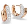 Dextera Hoop Earrings Round Cut, Mini, White, Rose Gold-Tone Plated Dextera Hoop Earrings Round Cut, Mini, White, Rose Gold-Tone Plated