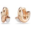 Dextera Hoop Earrings Round Cut, Mini, White, Rose Gold-Tone Plated Dextera Hoop Earrings Round Cut, Mini, White, Rose Gold-Tone Plated