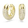 Dextera Hoop Earrings Small, White, Gold-Tone Plated