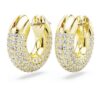 Dextera Hoop Earrings Small, White, Gold-Tone Plated