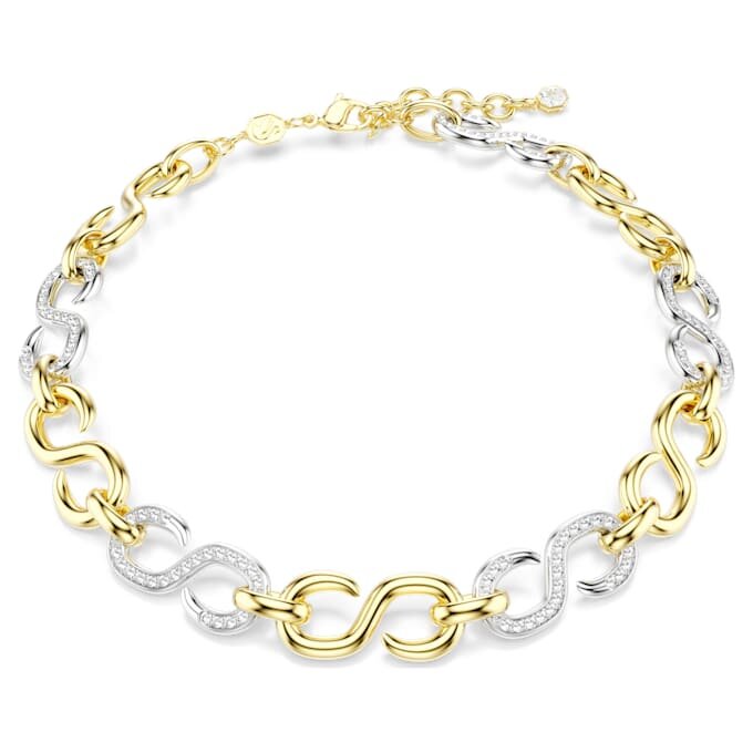 Dextera Necklace Round Cut, Chain, White, Mixed Metal Finish Dextera Necklace Round Cut, Chain, White, Mixed Metal Finish