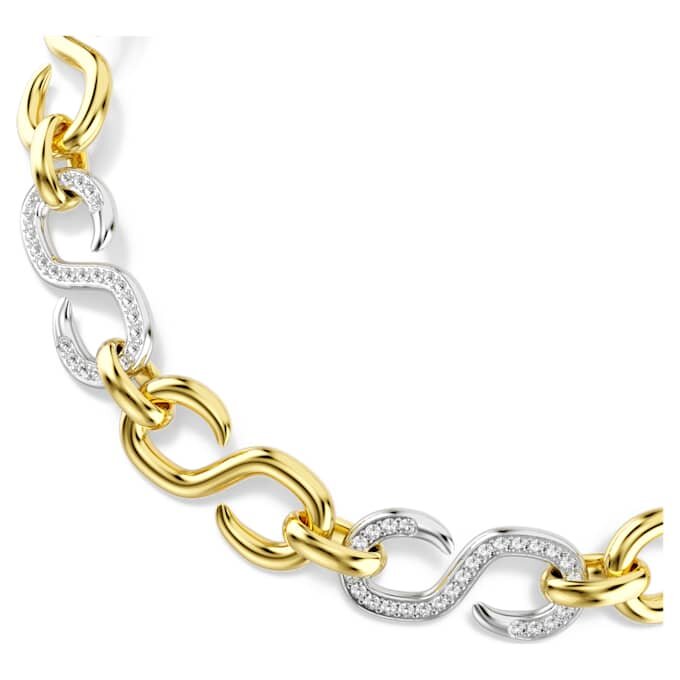 Dextera Necklace Round Cut, Chain, White, Mixed Metal Finish Dextera Necklace Round Cut, Chain, White, Mixed Metal Finish