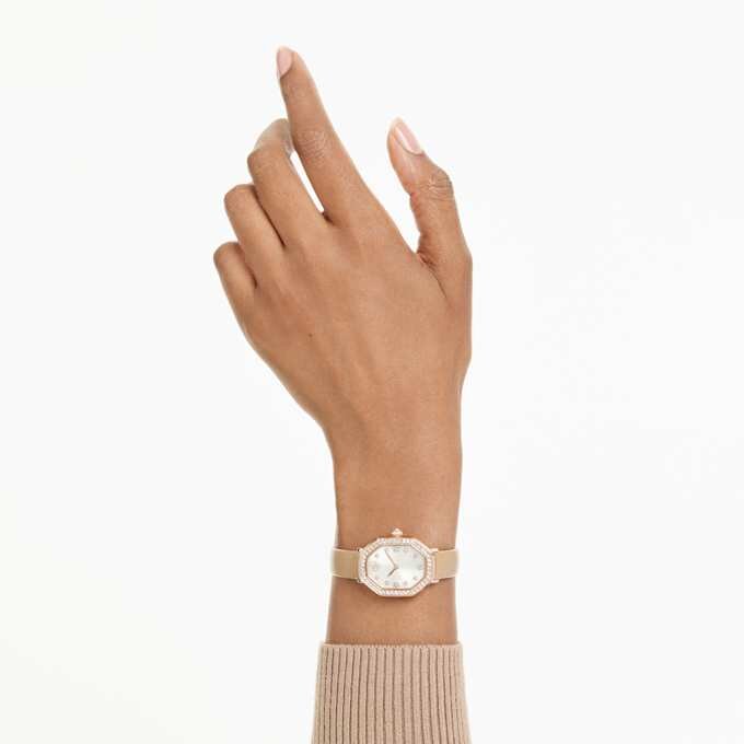 Dextera Octagon Watch Swiss Made, Leather Strap, Brown, Rose Gold-Tone Finish Dextera Octagon Watch Swiss Made, Leather Strap, Brown, Rose Gold-Tone Finish