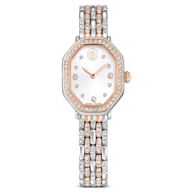 Dextera Octagon Watch Swiss Made, Metal Bracelet, Silver Tone, Rose Gold-Tone Finish Dextera Octagon Watch Swiss Made, Metal Bracelet, Silver Tone, Rose Gold-Tone Finish