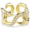 Dextera Open Ring Round Cut, White, Gold-Tone Plated Dextera Open Ring Round Cut, White, Gold-Tone Plated