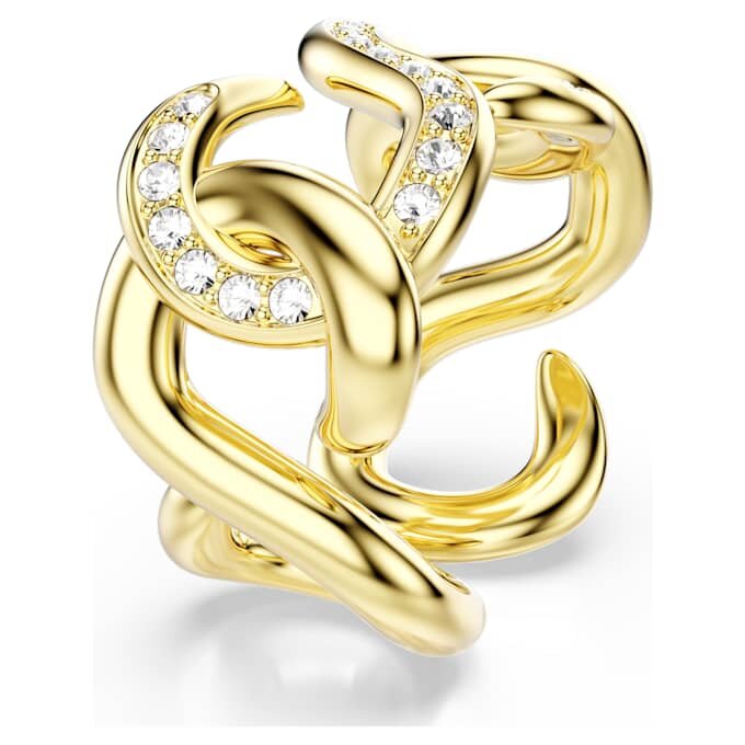Dextera Open Ring Round Cut, White, Gold-Tone Plated Dextera Open Ring Round Cut, White, Gold-Tone Plated