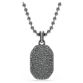 Dextera Pendant Octagon Shape, Round Cut, Black, Ruthenium Plated