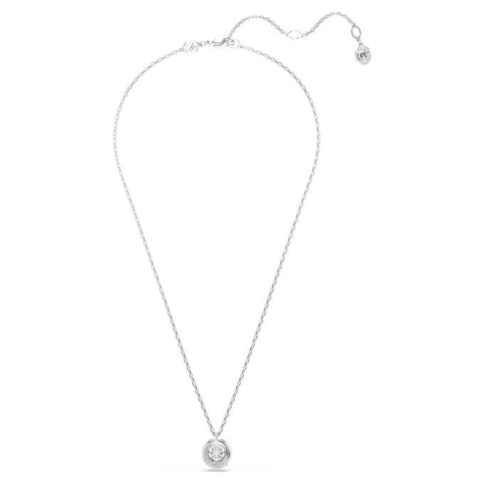 Dextera Pendant Round Cut, White, Rhodium Plated Dextera Pendant Round Cut, White, Rhodium Plated